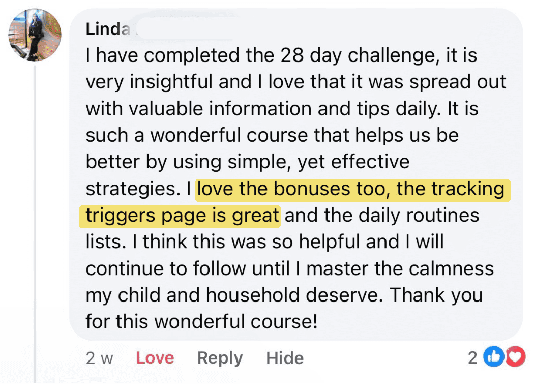 Linda's message