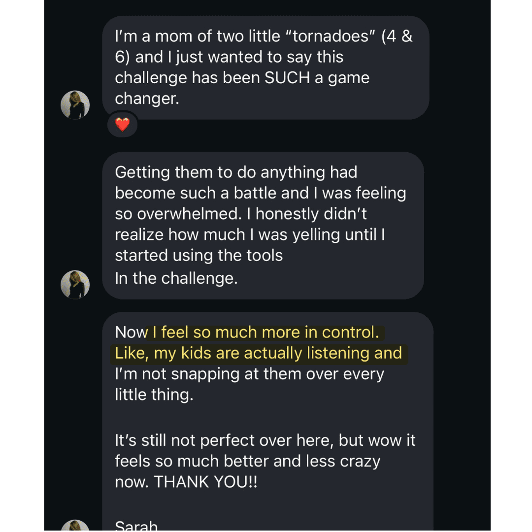 A mum's message about feeling more in control